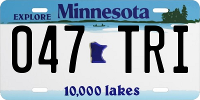 MN license plate 047TRI