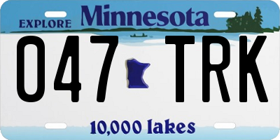 MN license plate 047TRK