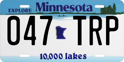 MN license plate 047TRP