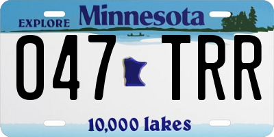 MN license plate 047TRR