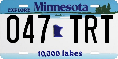 MN license plate 047TRT