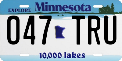 MN license plate 047TRU