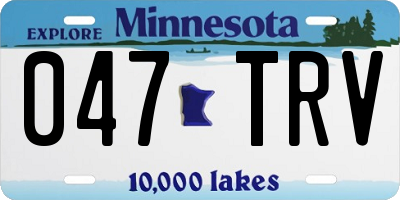 MN license plate 047TRV