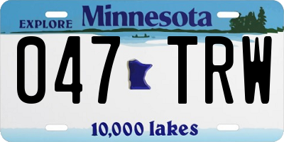 MN license plate 047TRW