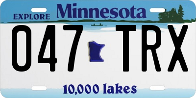 MN license plate 047TRX