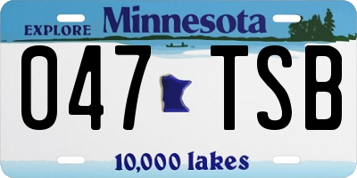 MN license plate 047TSB