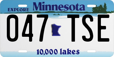 MN license plate 047TSE
