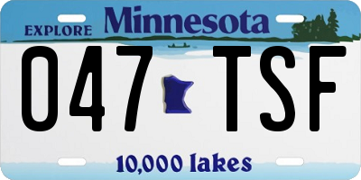 MN license plate 047TSF