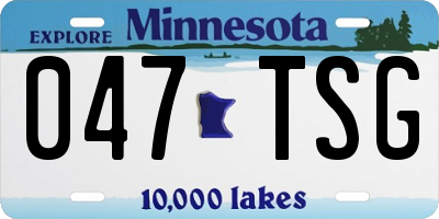 MN license plate 047TSG