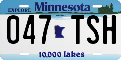 MN license plate 047TSH