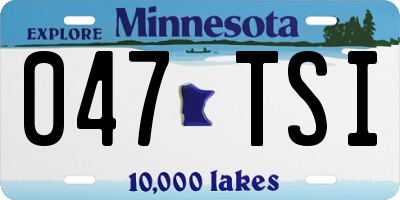 MN license plate 047TSI