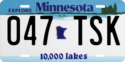 MN license plate 047TSK