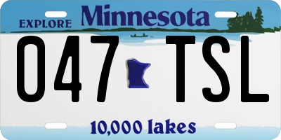 MN license plate 047TSL