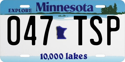 MN license plate 047TSP