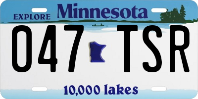 MN license plate 047TSR