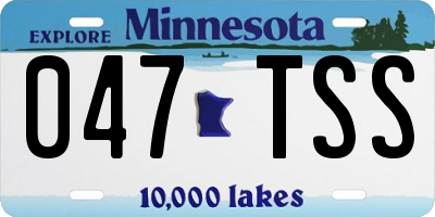 MN license plate 047TSS