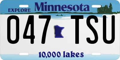 MN license plate 047TSU