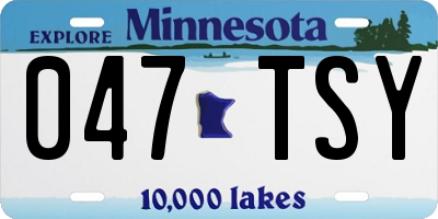 MN license plate 047TSY