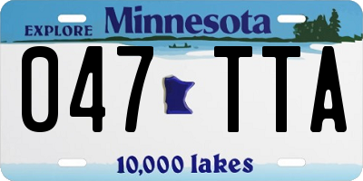 MN license plate 047TTA