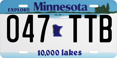 MN license plate 047TTB