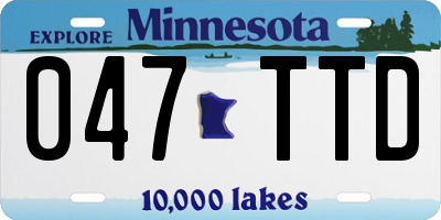 MN license plate 047TTD
