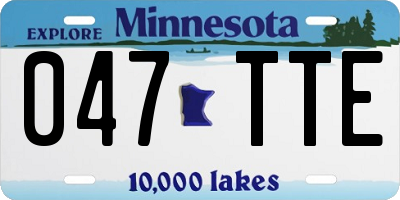MN license plate 047TTE