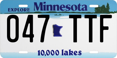 MN license plate 047TTF