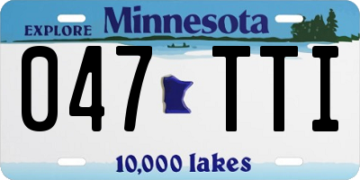 MN license plate 047TTI