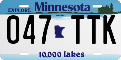 MN license plate 047TTK