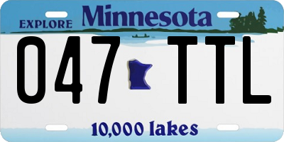 MN license plate 047TTL