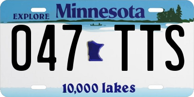 MN license plate 047TTS