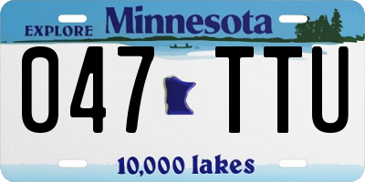 MN license plate 047TTU