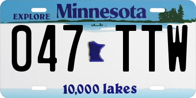 MN license plate 047TTW
