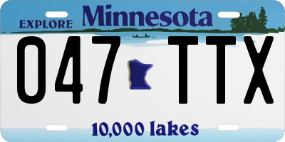 MN license plate 047TTX
