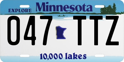 MN license plate 047TTZ