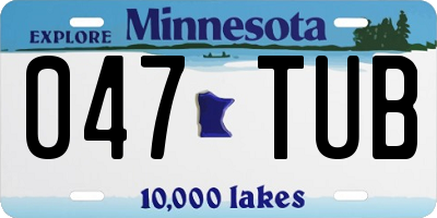 MN license plate 047TUB