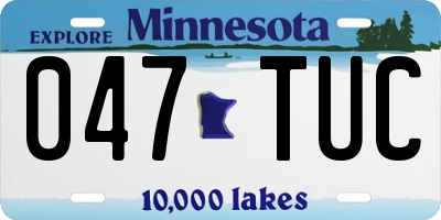 MN license plate 047TUC