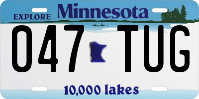 MN license plate 047TUG