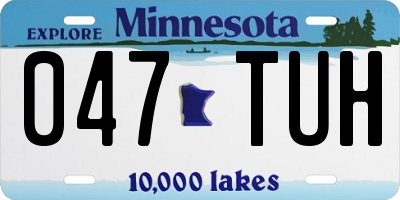 MN license plate 047TUH