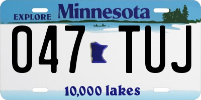 MN license plate 047TUJ