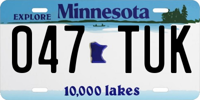 MN license plate 047TUK