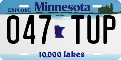 MN license plate 047TUP