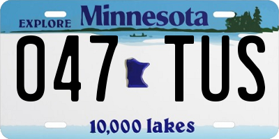 MN license plate 047TUS