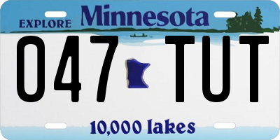 MN license plate 047TUT