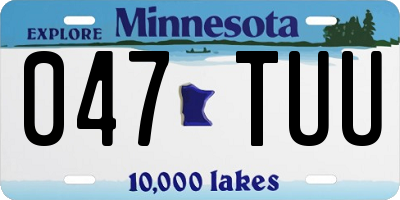 MN license plate 047TUU