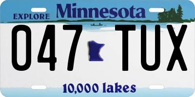 MN license plate 047TUX
