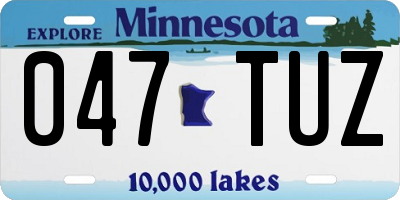 MN license plate 047TUZ