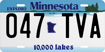 MN license plate 047TVA