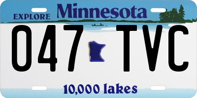 MN license plate 047TVC