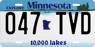 MN license plate 047TVD